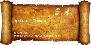 Spirer Ahmed névjegykártya
